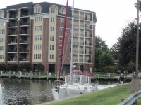 Docked at Cambridge Creek town dock
