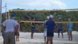 Playing Voleyball on Volleuball Beach