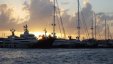 SuperYachts in Simpson Bay at Sunset