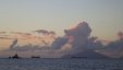 View of Tankers and Saba After Sunset